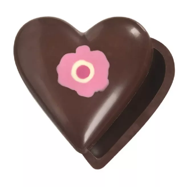 Demi cœur déco fleurs fondant