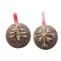 Boules de Noël lait déco 65gr/pc 7cm mica box 5x2p