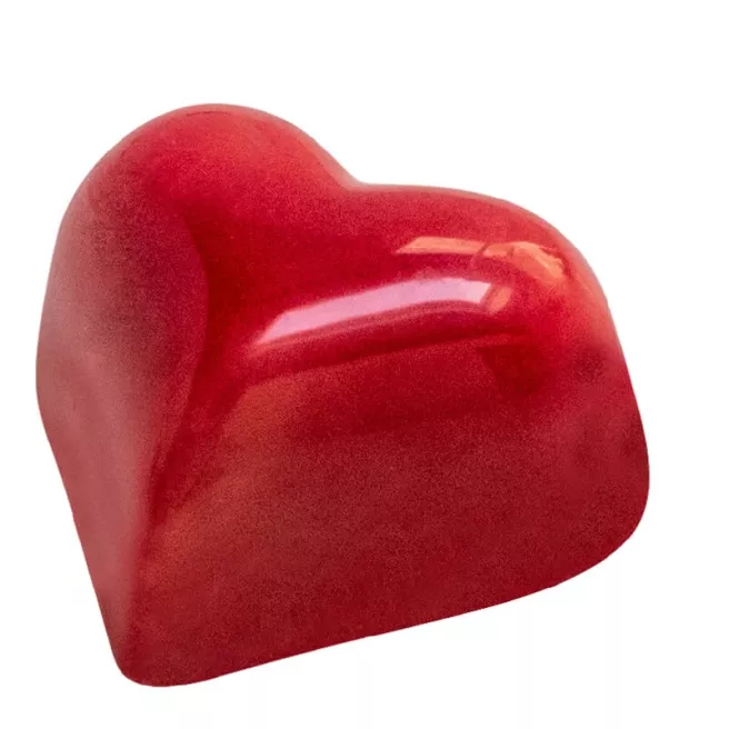 Cœurs  au praliné croquant rouge 