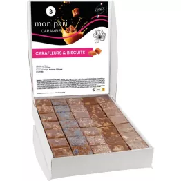 Display Pavés caramel fleurs et biscuits