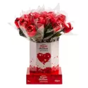 Vase avec roses chocolat 20x18g