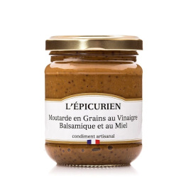 Moutarde en grain vinaigre balsamique et miel 6x200g Moutarde en grain vinaigre balsamique et miel 6x200g