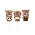 Sucettes chocolat animaux de la ferme 24p